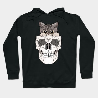 Tabby Kitty & Skull Hoodie